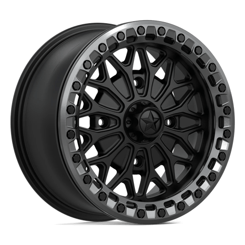 MSA Offroad Wheels MA53 Bolo Utv Beadlock Matte Black with Gloss Gunmetal Ring