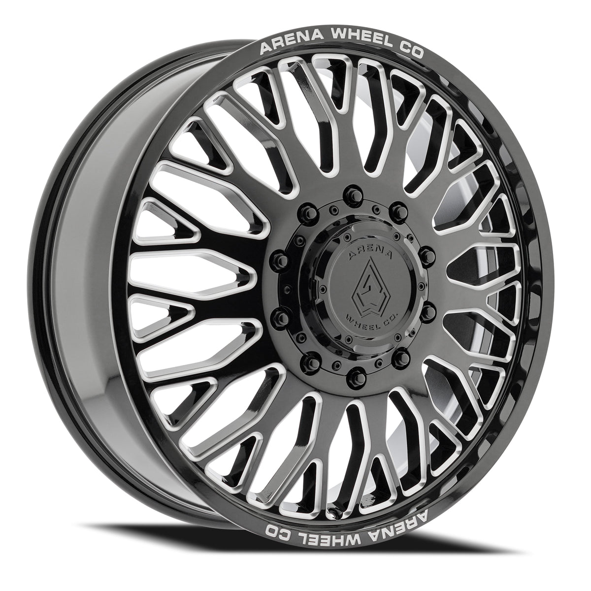 Arena Wheels A121 Monarch Dually Gloss Black and Milled Front