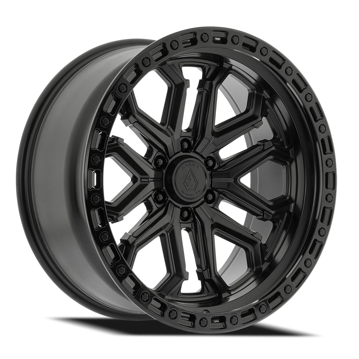 Arena Wheels A125 Jackal Satin Black Center Gloss Black Lip