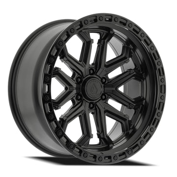 Arena Wheels A125 Jackal Satin Black Center Gloss Black Lip