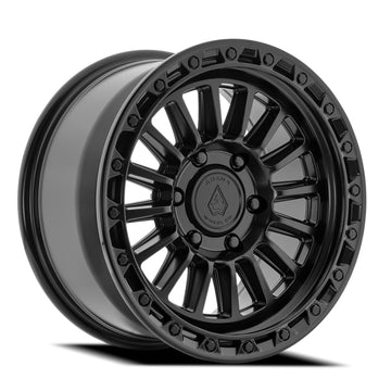 Arena Wheels A130 Podium Satin Black Center Gloss Black Lip 6 lug