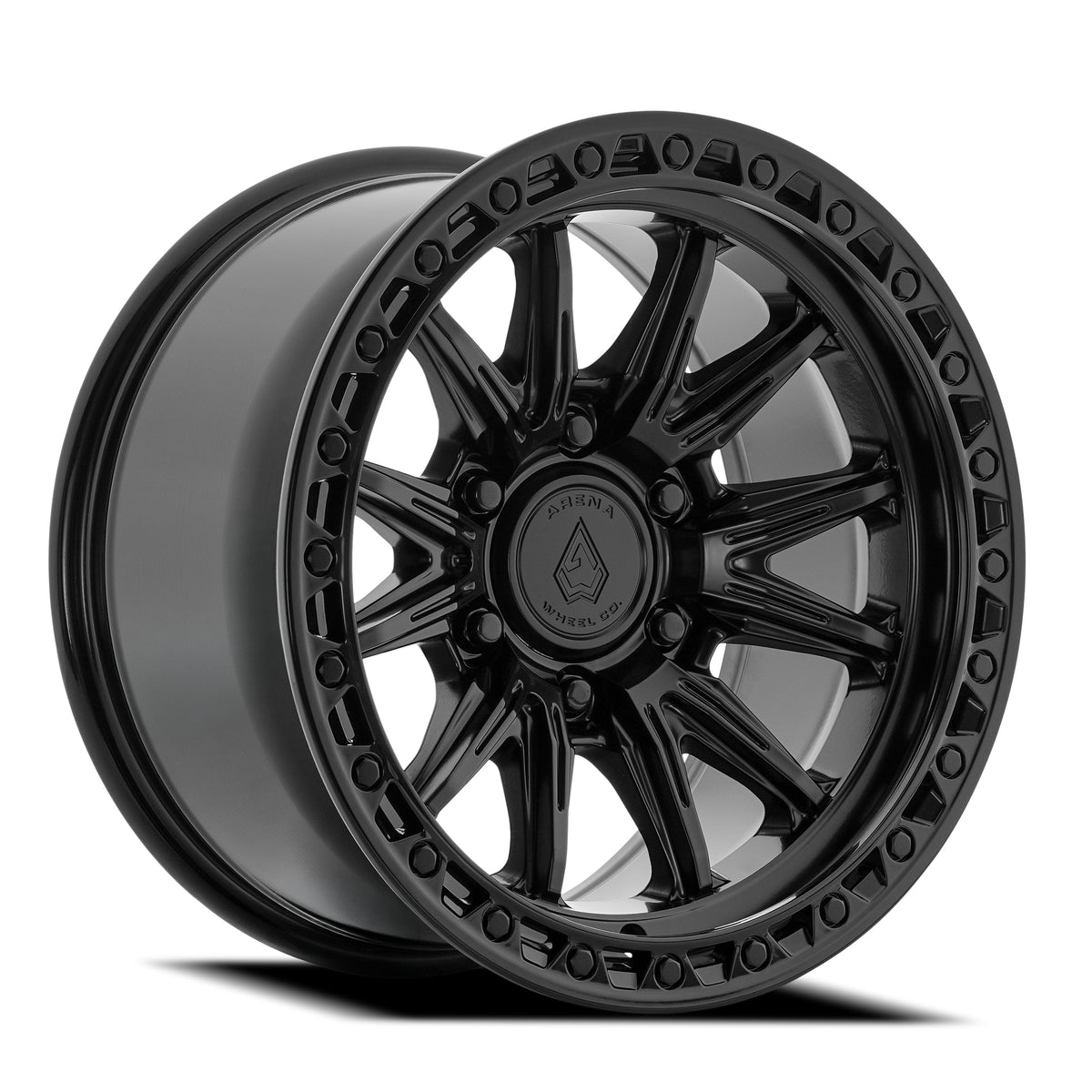 Arena Wheels A132 Blitz Satin Black Center Gloss Black Lip 6 lug
