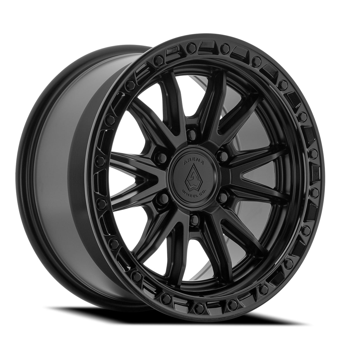 Arena Wheels A135 Atlas Satin Black Center Gloss Black Lip 6 lug
