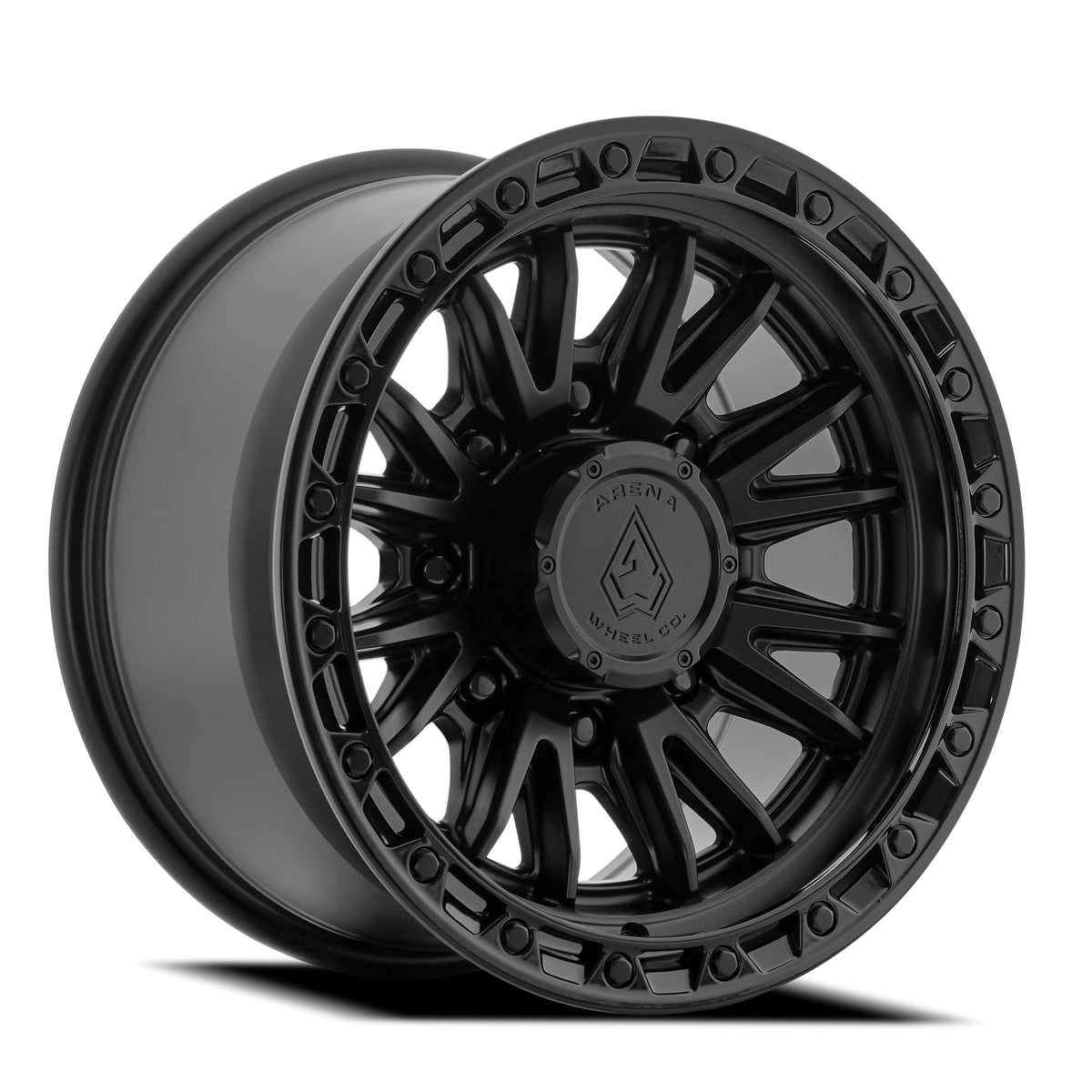 Arena Wheels A135 Atlas Satin Black Center Gloss Black Lip 8 lug