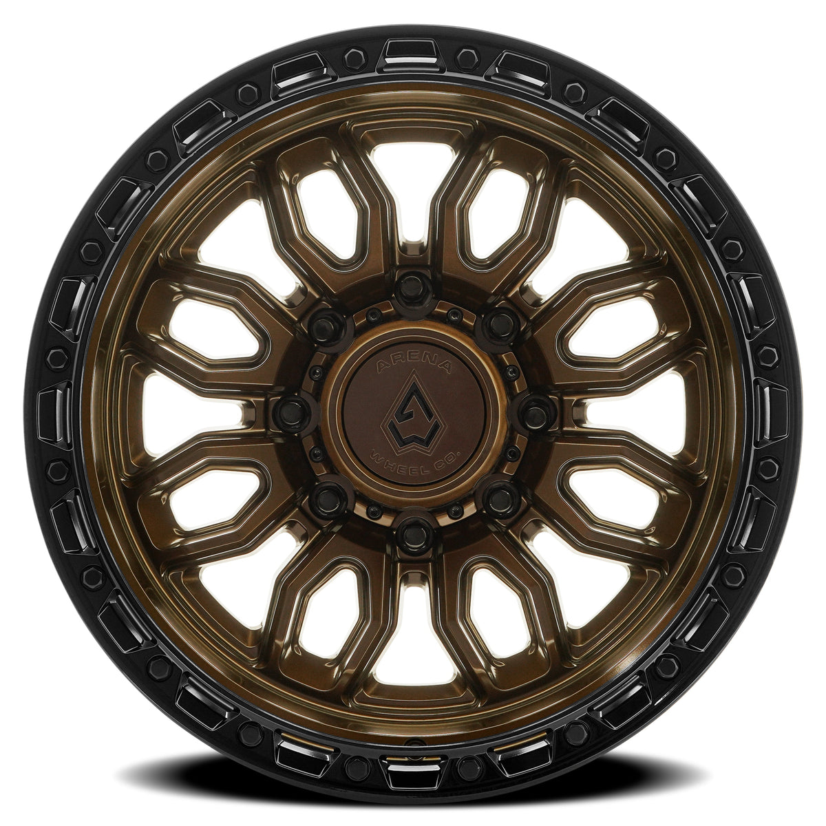 Arena Wheels A137 Pursuit Smoked Bronze Center Gloss Black Lip 8 lug