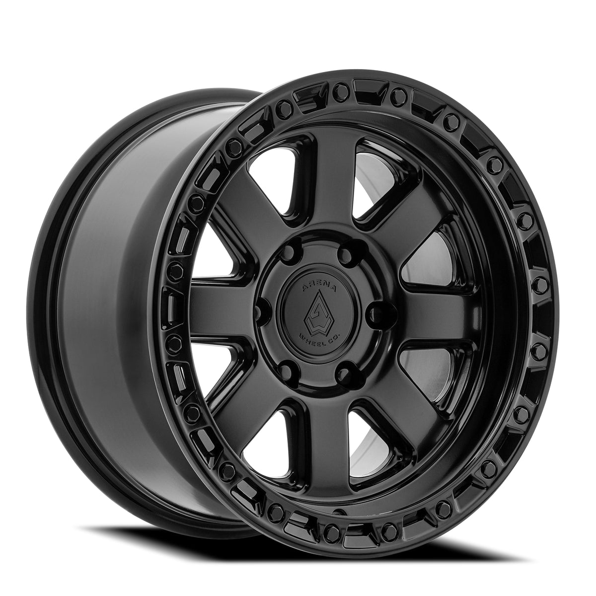 Arena Wheels A148 Bandit Satin Black Center Gloss Black Lip 6 lug