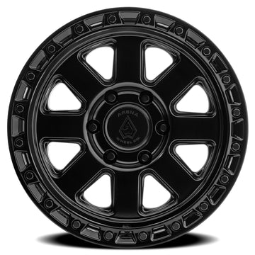 Arena Wheels A148 Bandit Satin Black Center Gloss Black Lip 6 lug