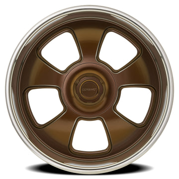 Corsart Wheels C107 Malibu Satin Bronze Center Diamond Cut Lip face view
