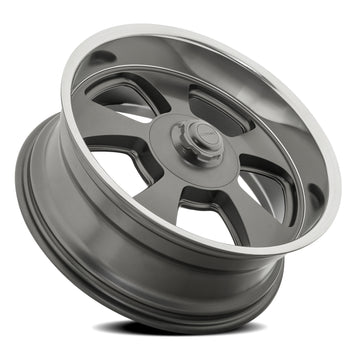 Corsart Wheels C107 Malibu Satin Gun Metal Center Diamond Cut Lip rear angle