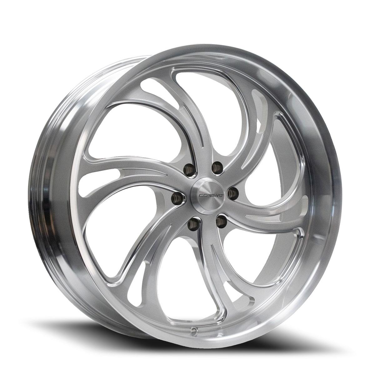 Corsart Wheels R501 Argon 6 Brushed Milled Diamond Cut Lip Right