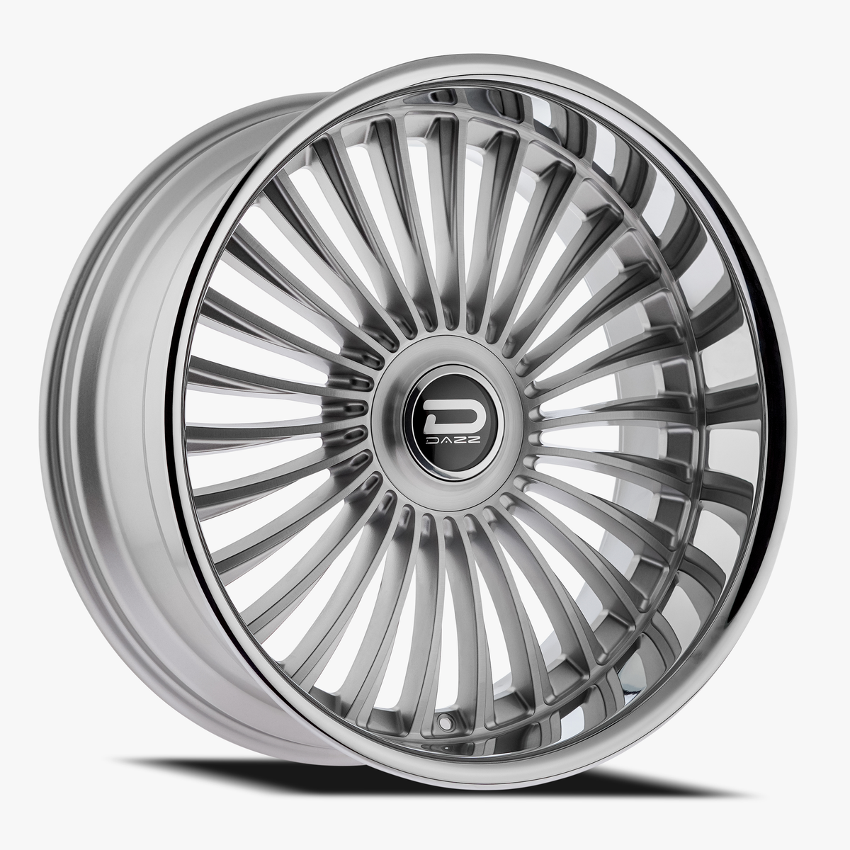 Dazz Wheels D104 Merlot Gloss Silver Brushed Chromed Stainless Steel Lip