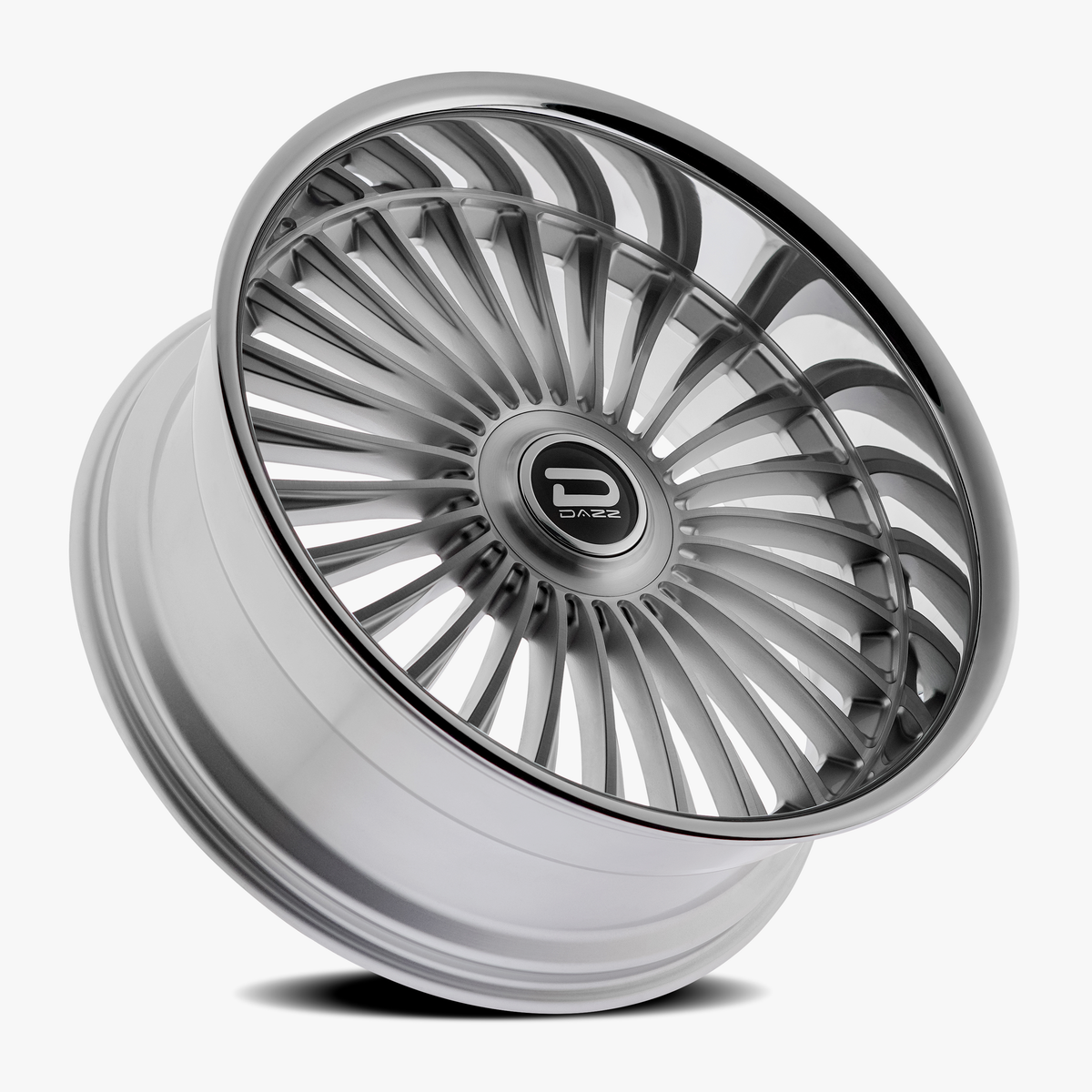 Dazz Wheels D104 Merlot Gloss Silver Brushed Chromed Stainless Steel Lip