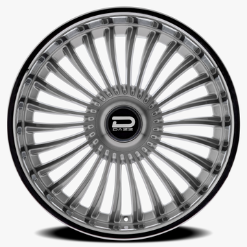 Dazz Wheels D104 Merlot Gloss Silver Brushed Chromed Stainless Steel Lip