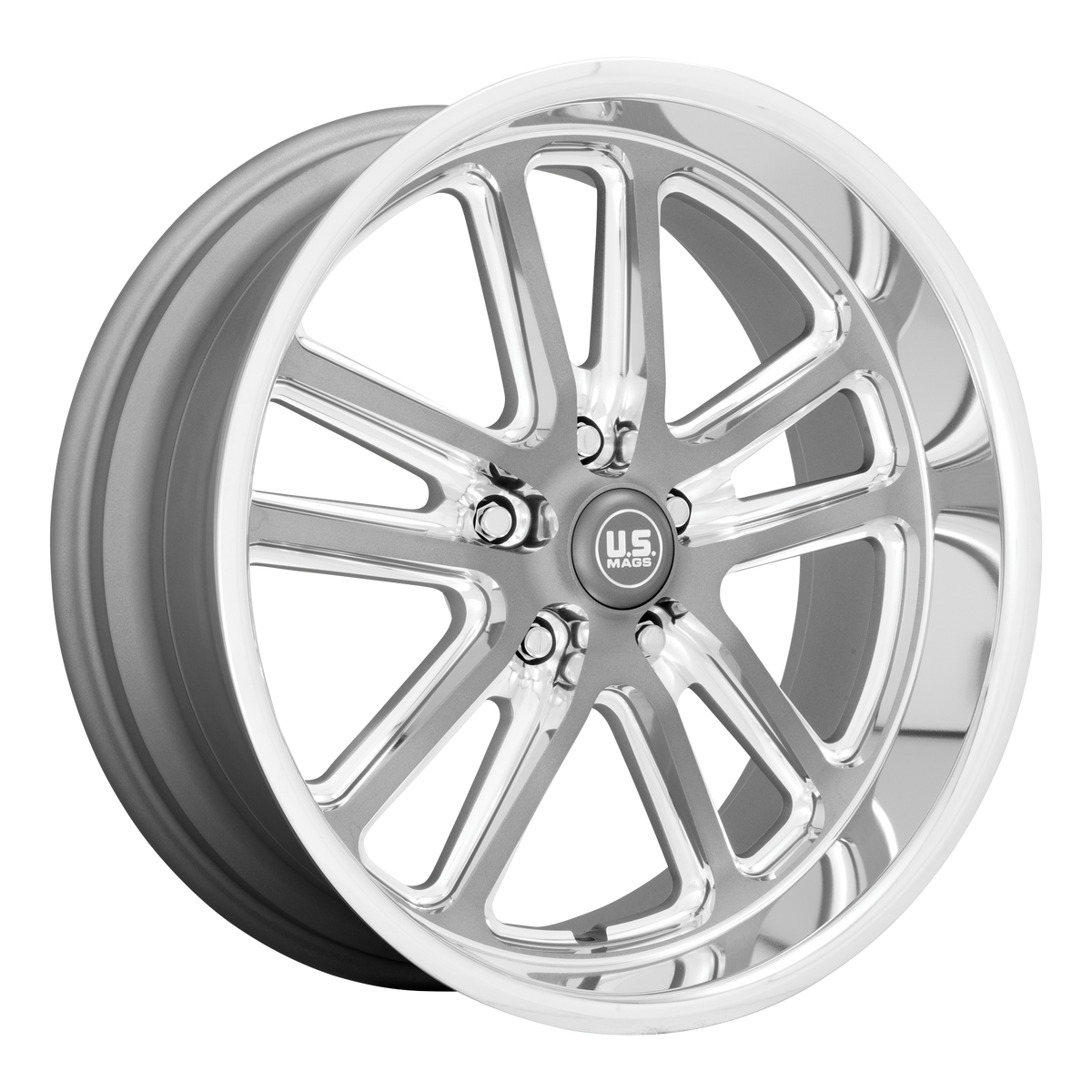 US Mags Wheels U130 Bullet Textured Gunmetal with Milled Edges