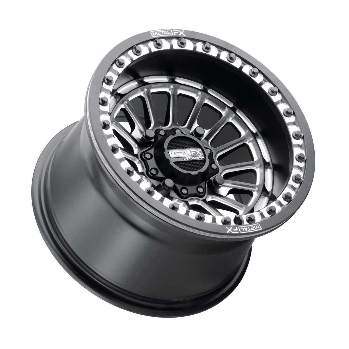 Metal FX Wheels Delta Beadlock Satin Black Contrast Cut