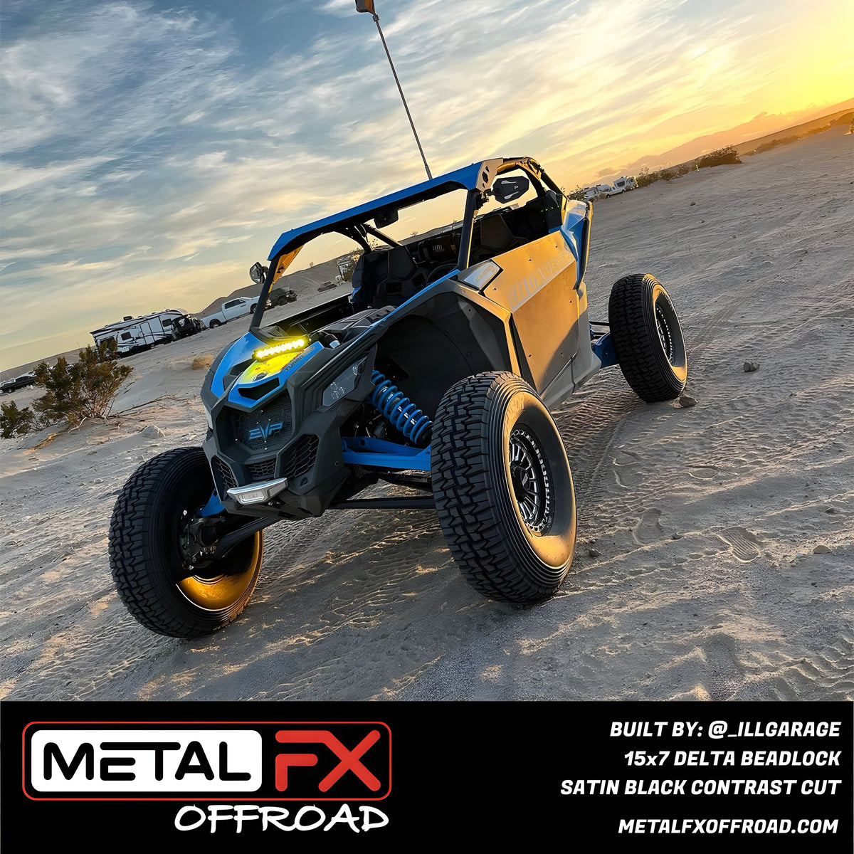 Metal FX Wheels Delta Beadlock Satin Black Contrast Cut