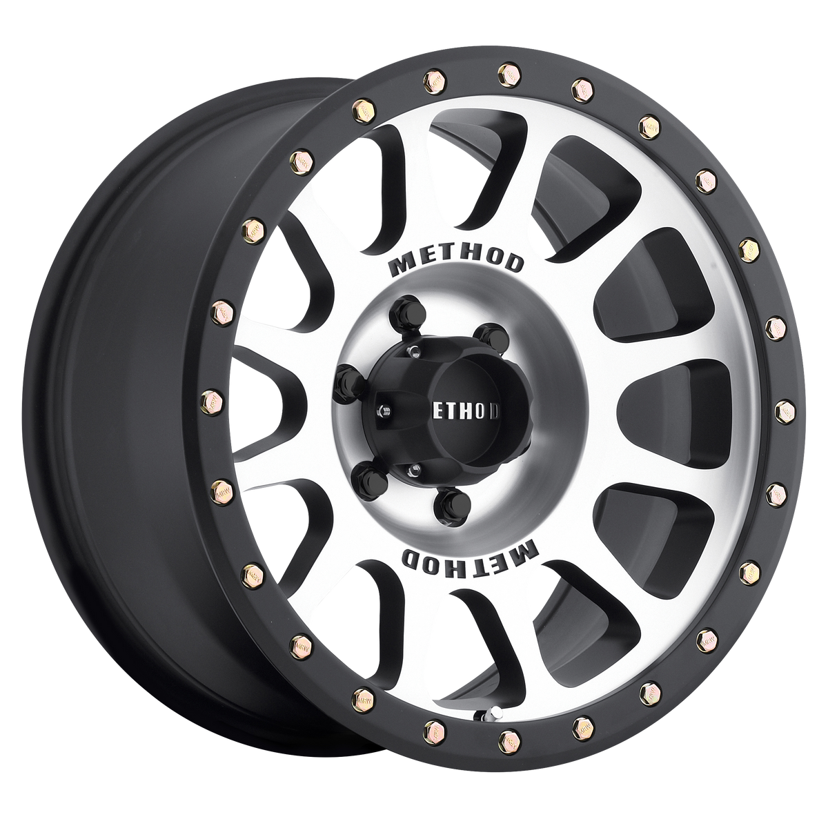 Method Race Wheels MR305 NV Machined with Matte Black Lip 6 lug
