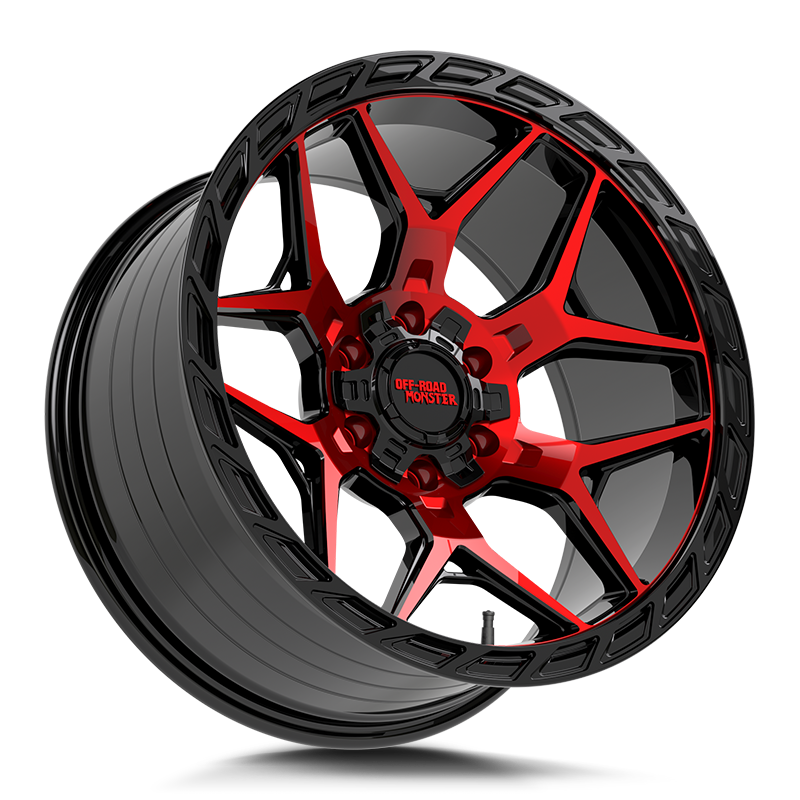 Off-Road Monster Wheels MF40 Gloss Black Candy Red Machine - Wheels Outlet