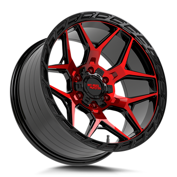 Off-Road Monster Wheels MF40 Gloss Black Candy Red Machine - Wheels Outlet