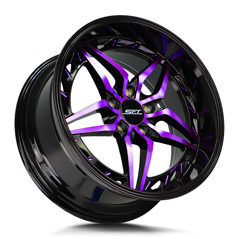 Shift Wheels HF37 Injector Gloss Black Candy Purple Machined - Wheels Outlet