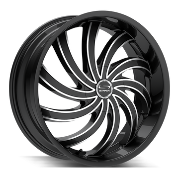 Strada Wheels G04 Flame Gloss Black Milled - Wheels Outlet