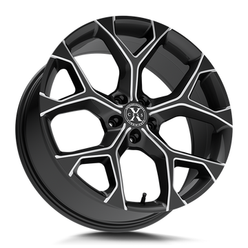 Xcess Wheels X05 5 Flake Gloss Black Milled - Wheels Outlet