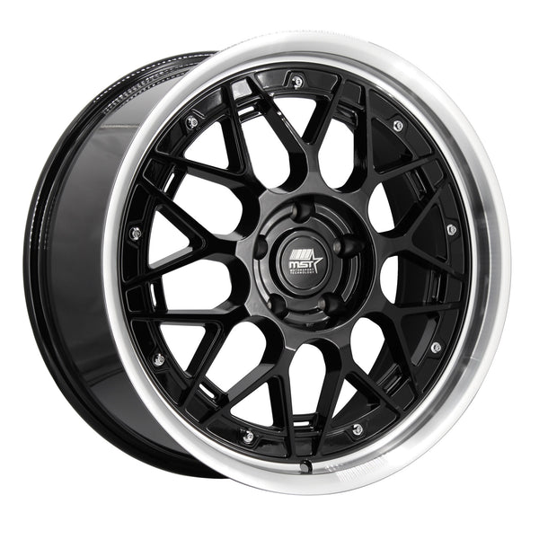 MST Wheels MT03 Black Machined Lip
