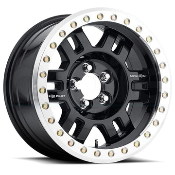Vision Wheels 398 Manx Black Machined Lip