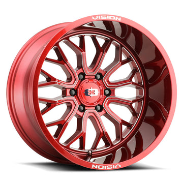 Vision Wheels 402 Riot Red Milled