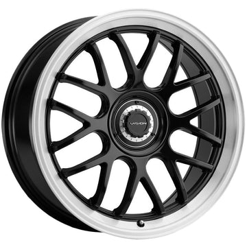 Vision Wheels 478 Alpine Black Brushed Lip
