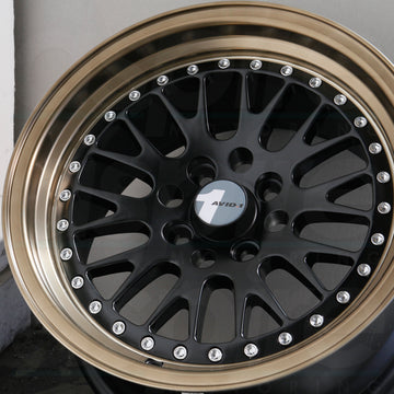 AVID1 Wheels AV12 Matte Black Bronze Lip
