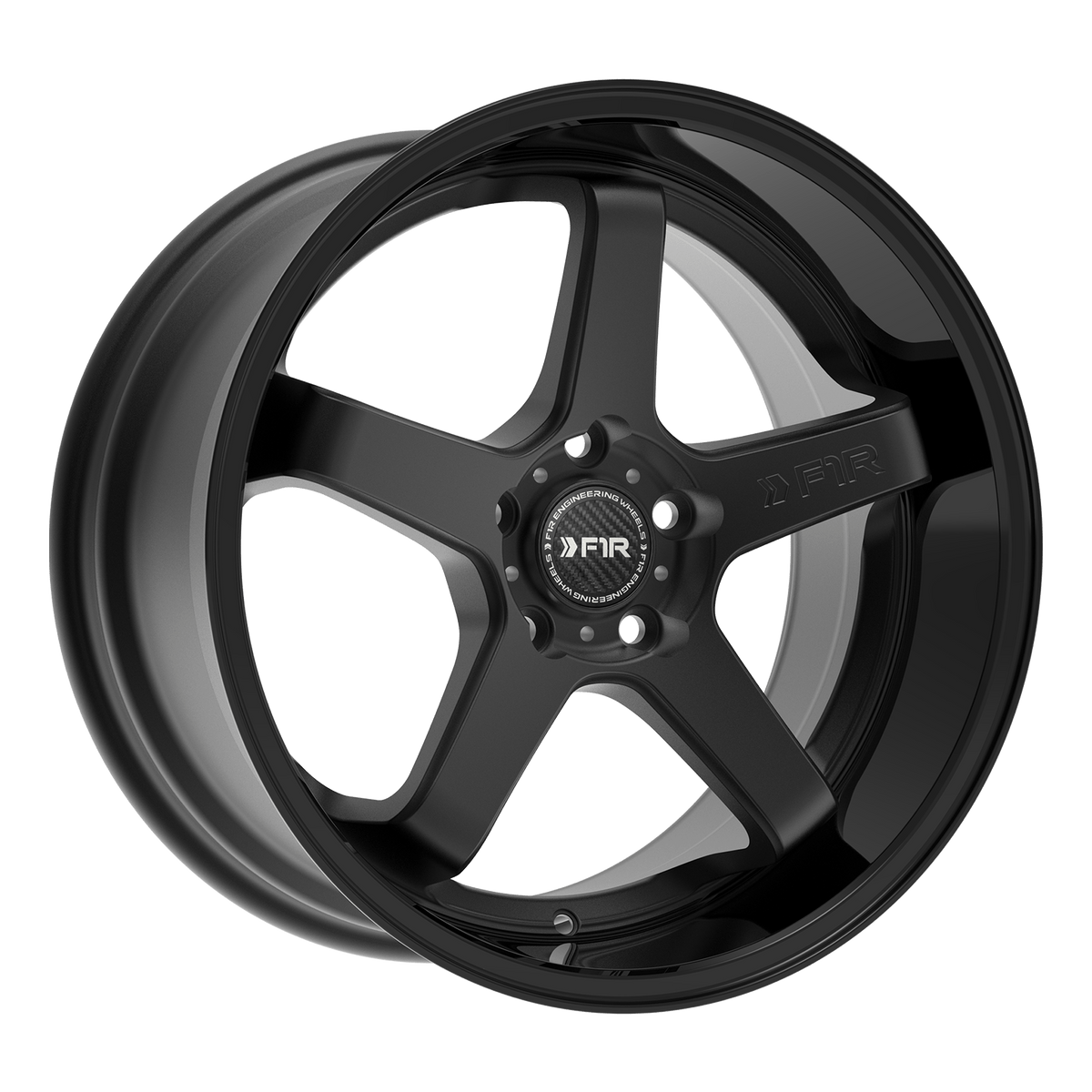 F1R Wheels FC5 Matte Black Gloss Black Lip