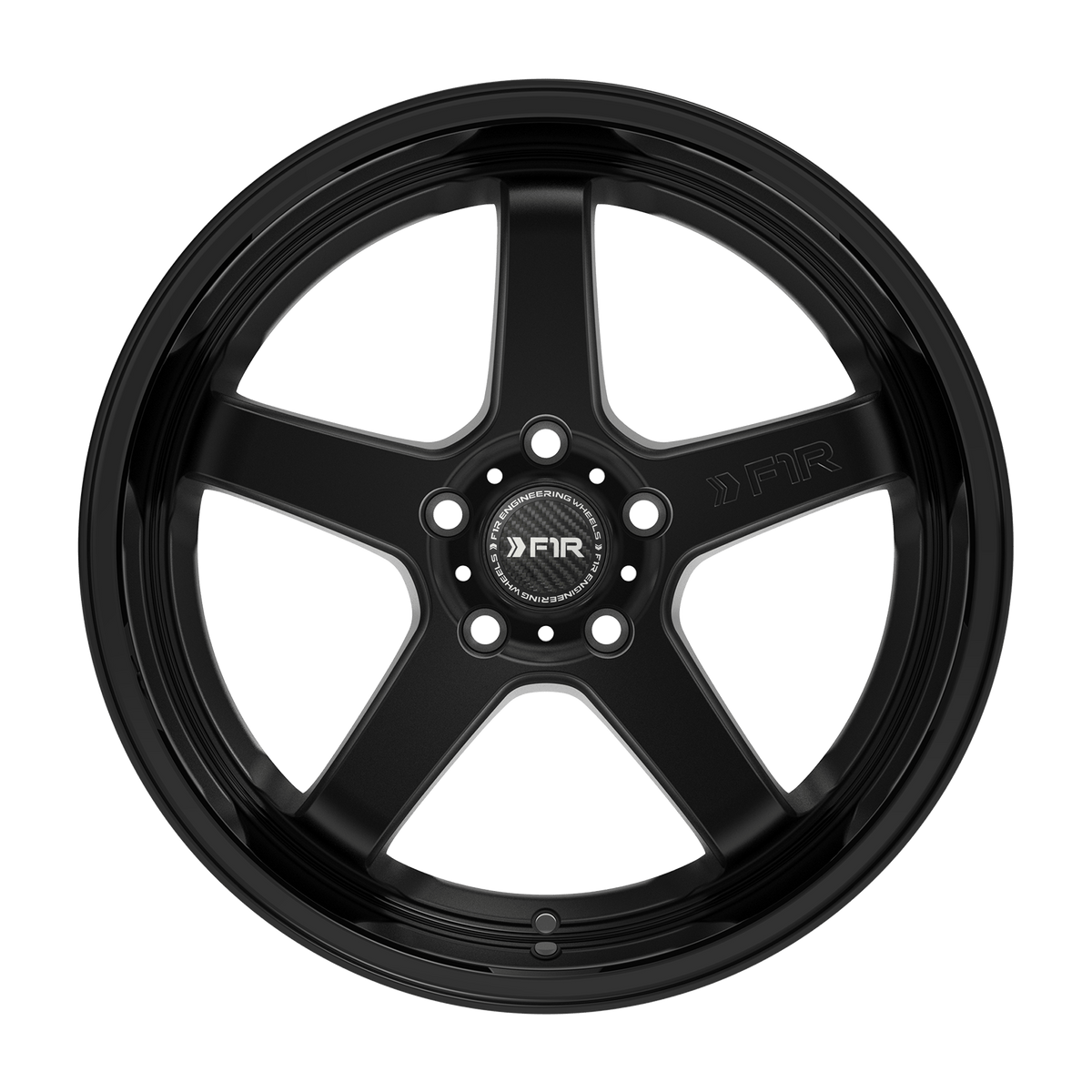 F1R Wheels FC5 Matte Black Gloss Black Lip