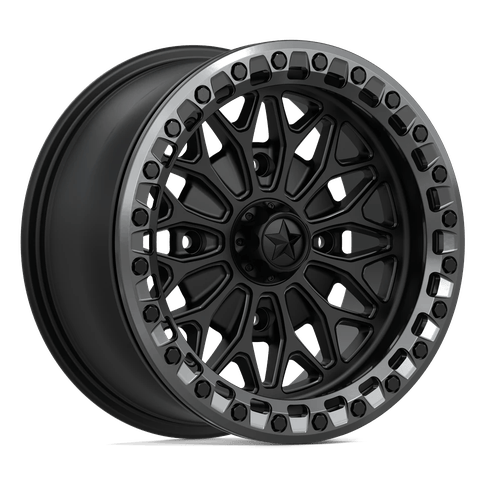 MSA Offroad Wheels MA53 Bolo Utv Beadlock Matte Black with Gloss Gunmetal Ring
