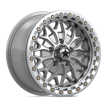 MSA Offroad Wheels MA53 Bolo Utv Beadlock Gloss Silver with Machined Face