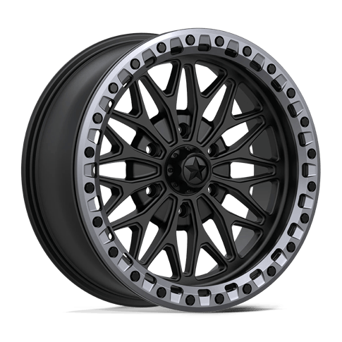 MSA Offroad Wheels MA53 Bolo Utv Beadlock Matte Black with Gloss Gunmetal Ring