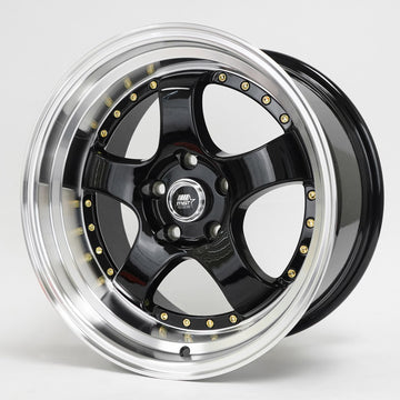 MST Wheels MT07 Black Machined Lip
