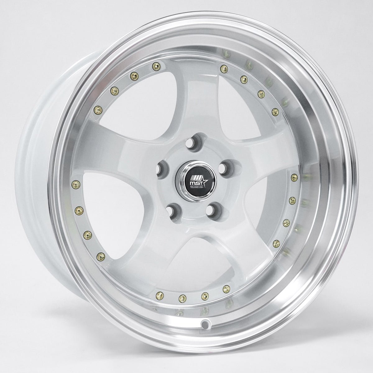 MST Wheels MT07 White Machined Lip