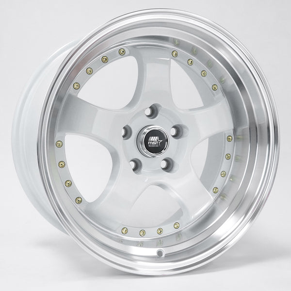 MST Wheels MT07 White Machined Lip