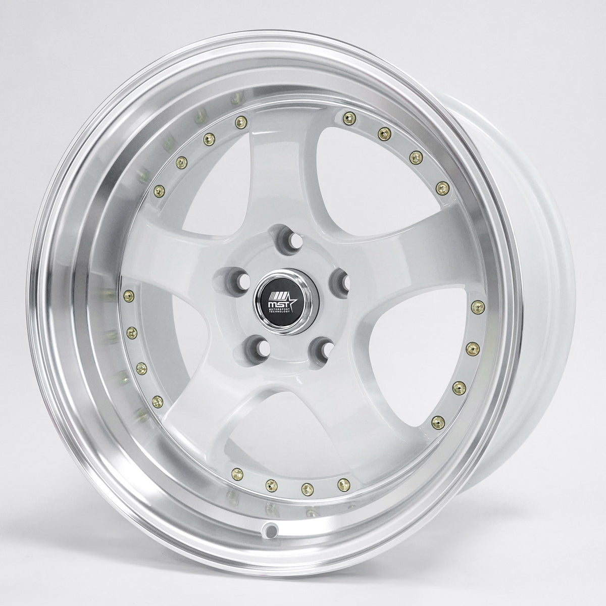 MST Wheels MT07 White Machined Lip