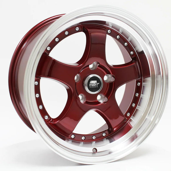 MST Wheels MT07 Candy Red Machined Lip