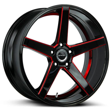 Strada Wheels S35 Perfetto Black Red - Wheels Outlet