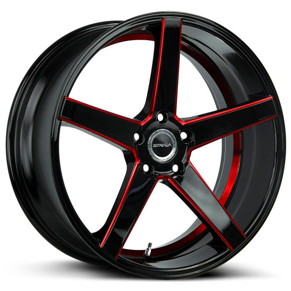 Strada Wheels S35 Perfetto Black Red - Wheels Outlet