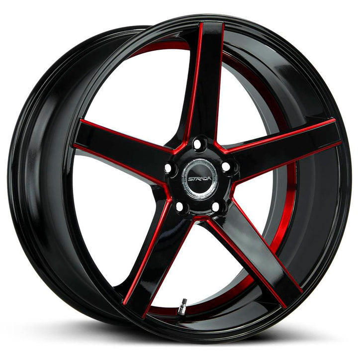 Strada Wheels S35 Perfetto Black Red - Wheels Outlet