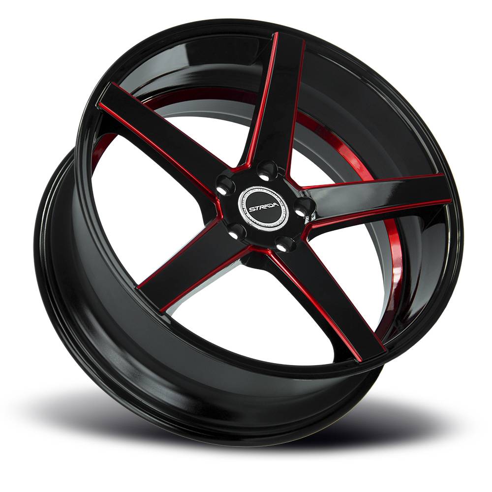 Strada Wheels S35 Perfetto Black Red - Wheels Outlet