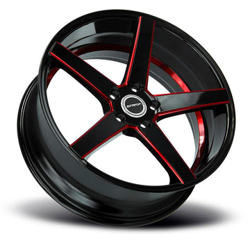Strada Wheels S35 Perfetto Black Red - Wheels Outlet