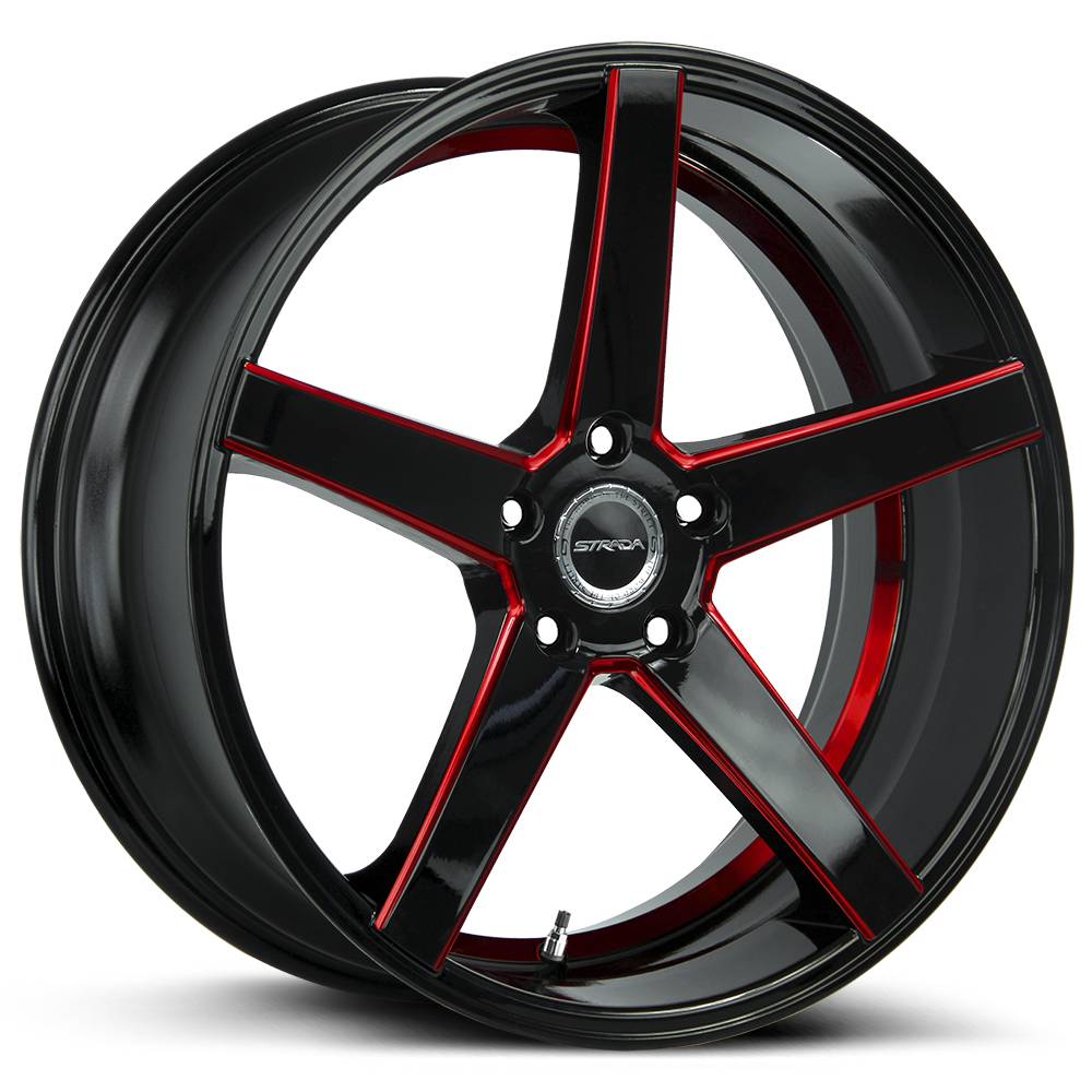 Strada Wheels S35 Perfetto Black Red - Wheels Outlet