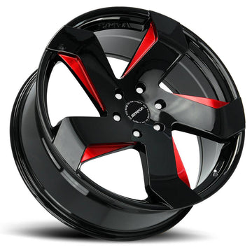 Strada Wheels S65 Coltello Black Milled Red - Wheels Outlet