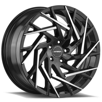 Strada Wheels S64 Nido Black Machine Tips - Wheels Outlet