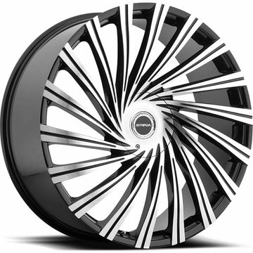 Strada Wheels S49 Tornado Black Machine - Wheels Outlet